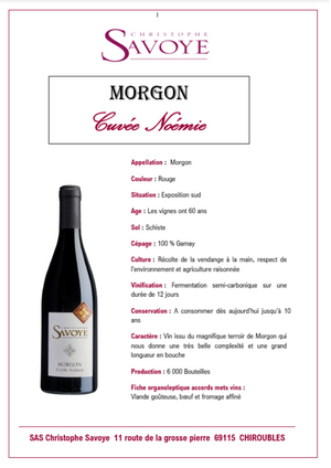 Vin Morgon ~ Cuvée Noémie 2021